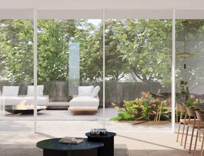 zeroline l דלת הזזה לבן מטבח