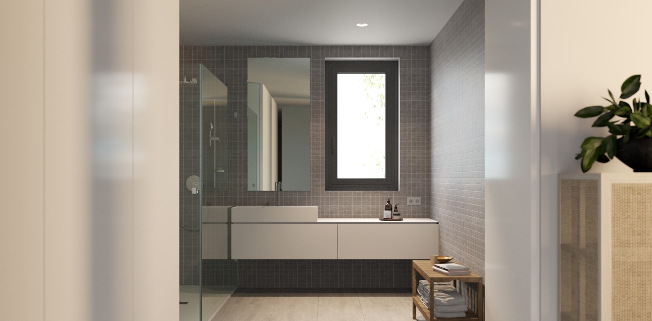 BASIC קליל 4400 חדר שירותים חלון ציר שחור