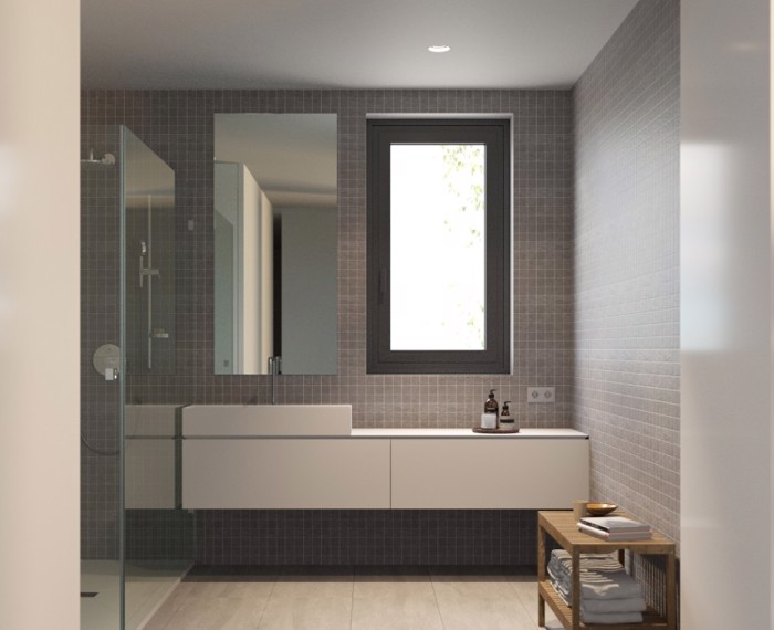 BASIC קליל 4400 חדר שירותים חלון ציר שחור