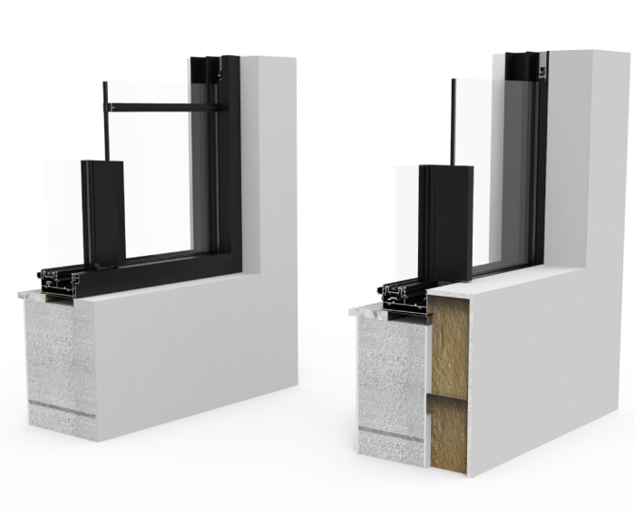 חלון קליל באוהאוס 1600 חתך פרופיל אלומיניום