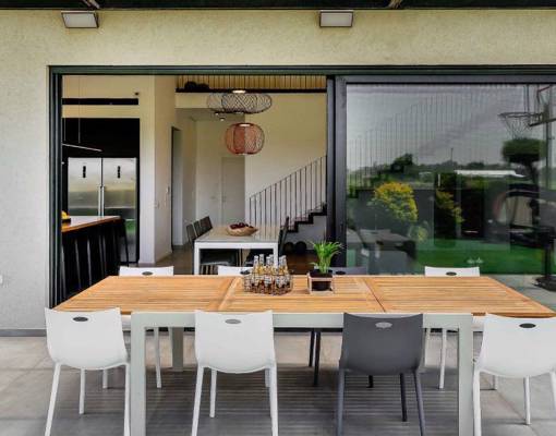 קליל בייסיק 5500D + 2200 דלת הזזה + ציר גבעת השלושה בולד סלון פינת אוכל מטבח שחור