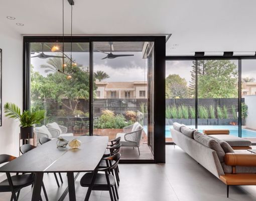 קליל Slim 9400 דלת הזזה הוד השרון SLIM פינת אוכל+סלון שחור