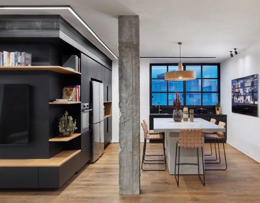 7500 בייסיק שני מור אדריכלות פנים פנית אוכל חלון הזזה שחור